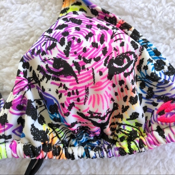 Billabong Leopard Rainbow Multicolor Bikini Top - Picture 2 of 5